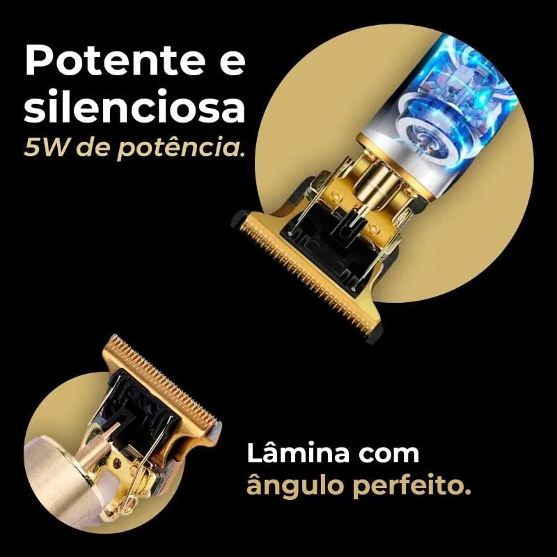 Máquina de corte de cabelo masculina com design aleatório elétrico profissional - PrimeImpérios