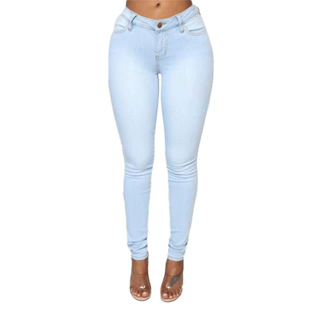 Calça lápis jeans feminina elástica alta stretch calça skinny feminina - PrimeImpérios