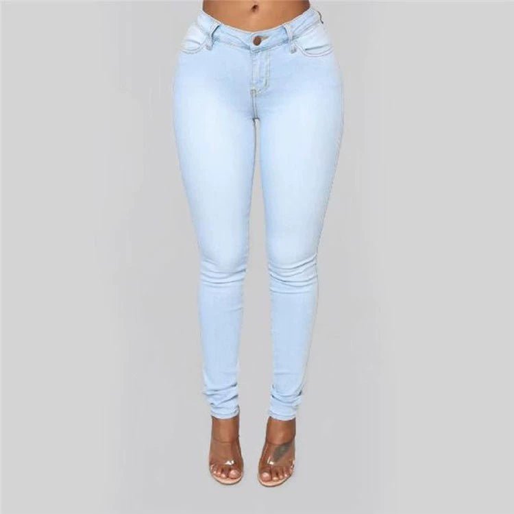 Calça lápis jeans feminina elástica alta stretch calça skinny feminina - PrimeImpérios