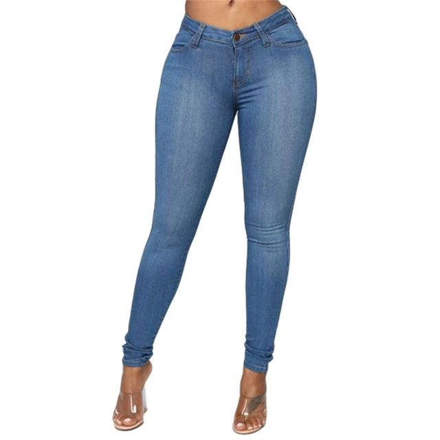 Calça lápis jeans feminina elástica alta stretch calça skinny feminina - PrimeImpérios