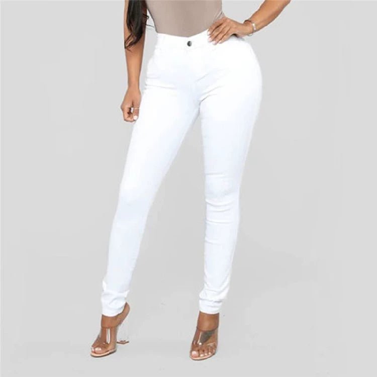 Calça lápis jeans feminina elástica alta stretch calça skinny feminina - PrimeImpérios