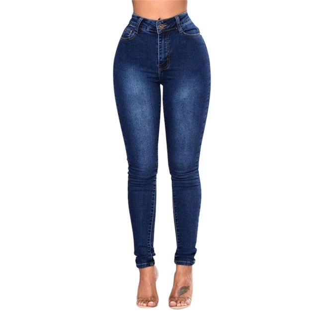 Calça lápis jeans feminina elástica alta stretch calça skinny feminina - PrimeImpérios