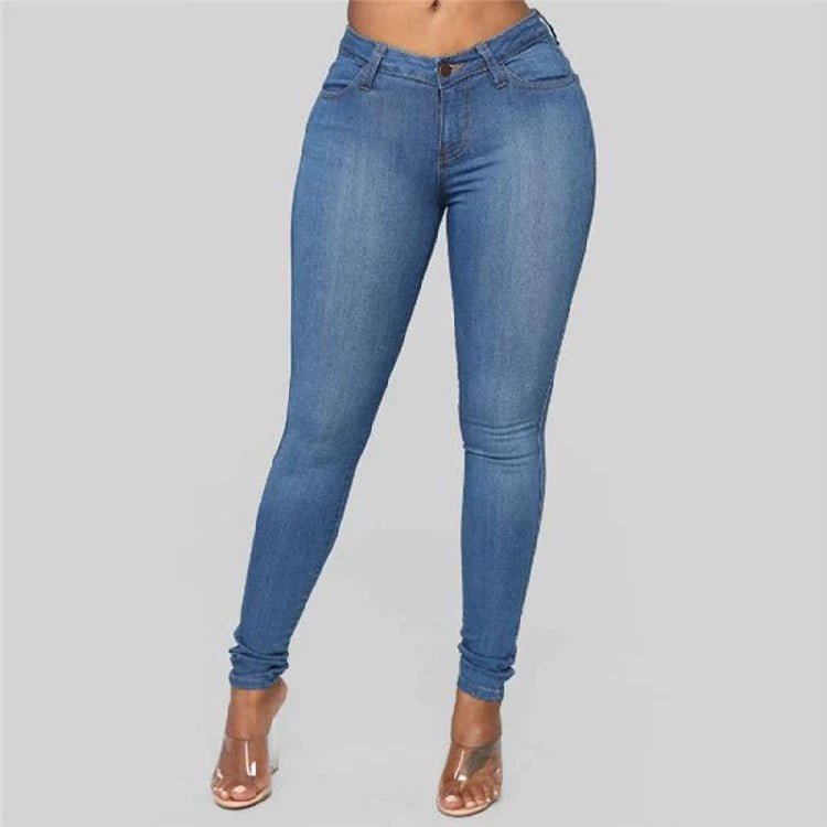 Calça lápis jeans feminina elástica alta stretch calça skinny feminina - PrimeImpérios