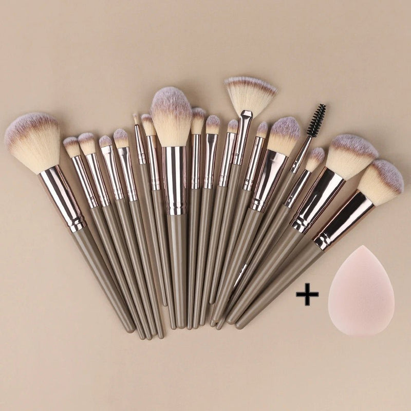 Conjunto de pincéis de maquiagem profissional, peças super macias, blush, iluminador, base, corretivo, sombra, ferramenta de beleza feminina, peças - PrimeImpérios