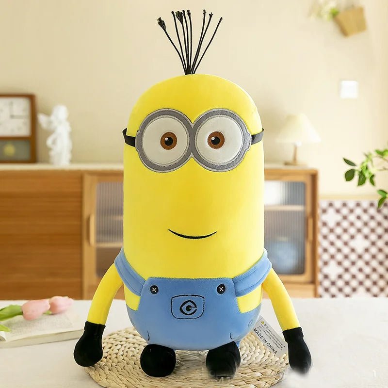 Minions brinquedos de pelúcia em jeans bonecas macias travesseiro decoração crianças presentes - PrimeImpérios