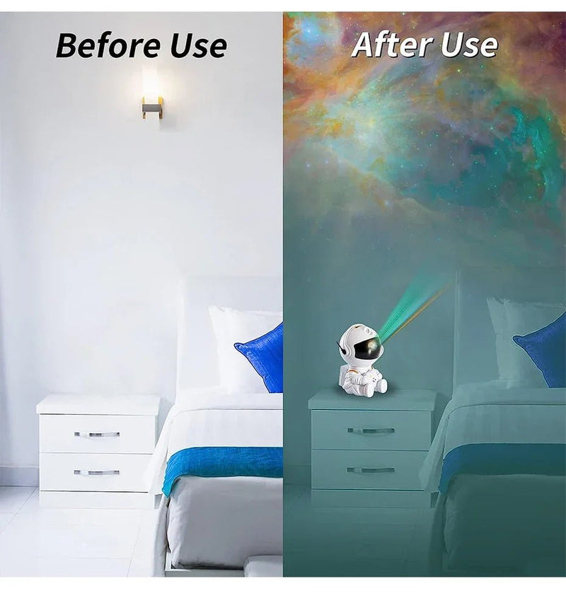 Galaxy estrela astronauta projetor led night light céu estrelado lâmpada decoração quarto decorativo para crianças presentes - PrimeImpérios