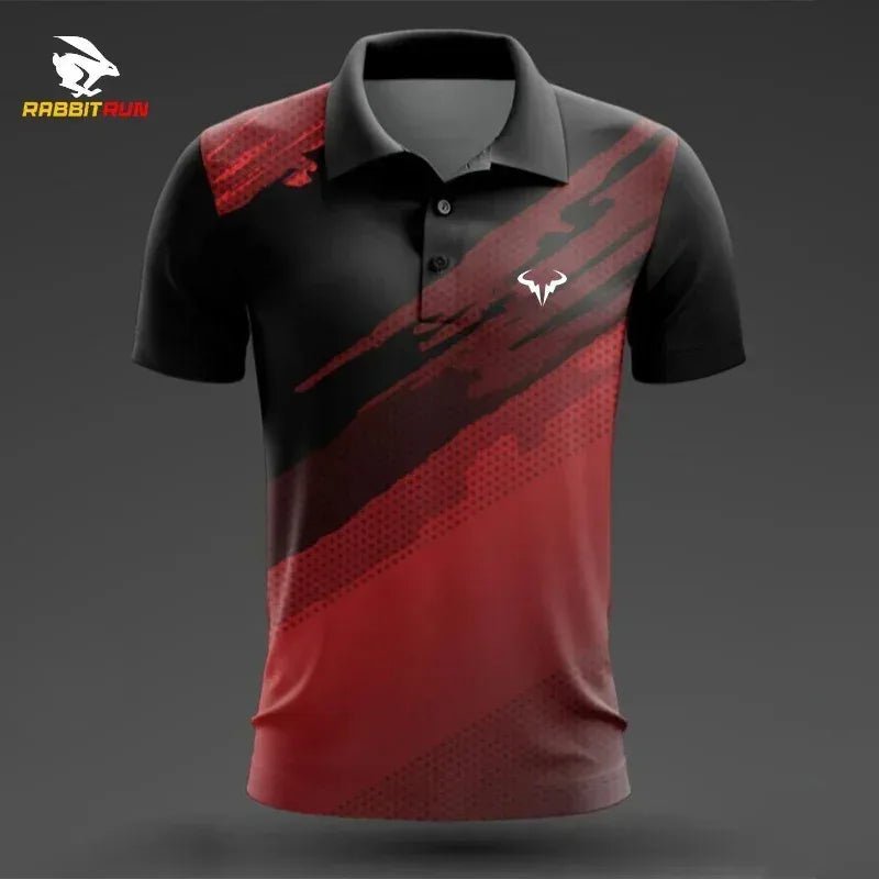 Camisa polo esportiva masculina respirável de secagem rápida badminton tênis gola alta esportes camiseta de golfe de manga curta para homem - PrimeImpérios