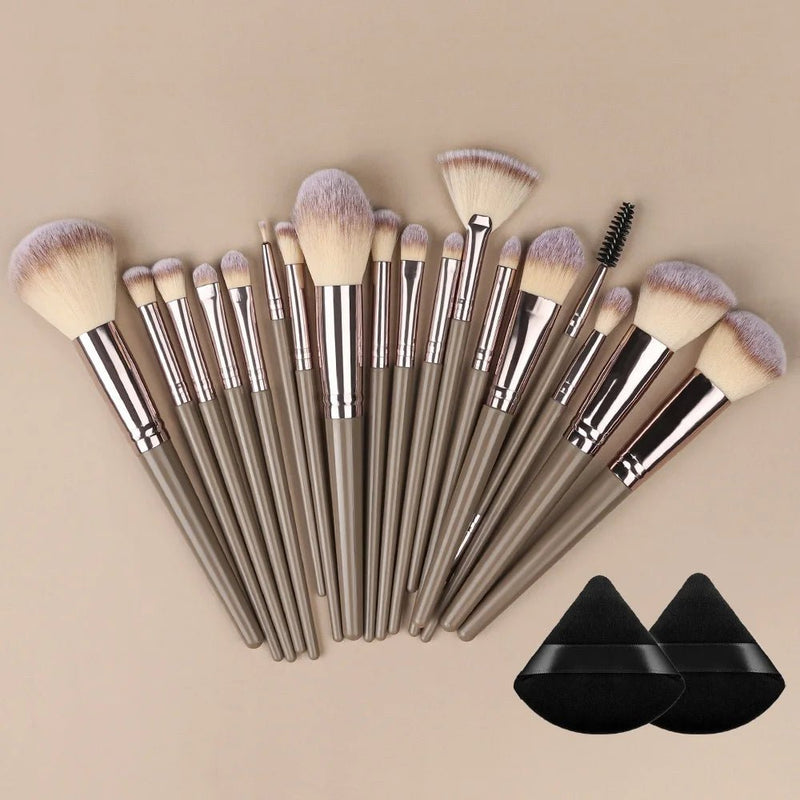 Conjunto de pincéis de maquiagem profissional, peças super macias, blush, iluminador, base, corretivo, sombra, ferramenta de beleza feminina, peças - PrimeImpérios