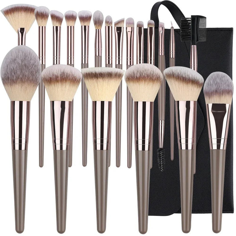 Conjunto de pincéis de maquiagem profissional, peças super macias, blush, iluminador, base, corretivo, sombra, ferramenta de beleza feminina, peças - PrimeImpérios