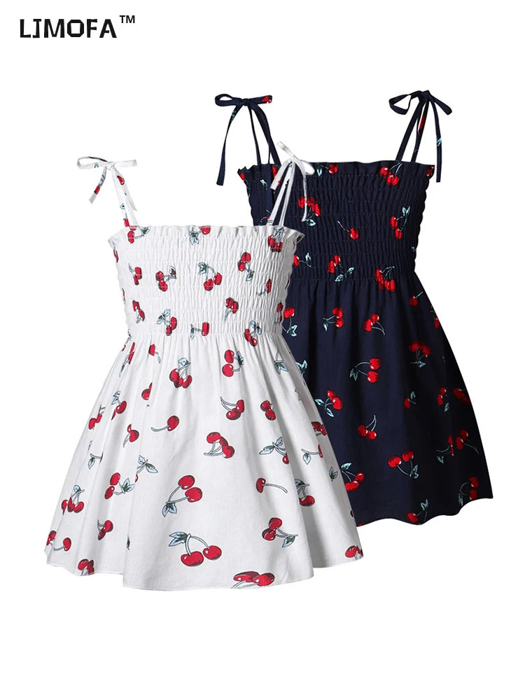 vestido infantil sem mangas para meninas, vestido de verão com estampa floral, alça de praia, vestido de princesa de algodão fino para crianças pequenas, roupas de bebê