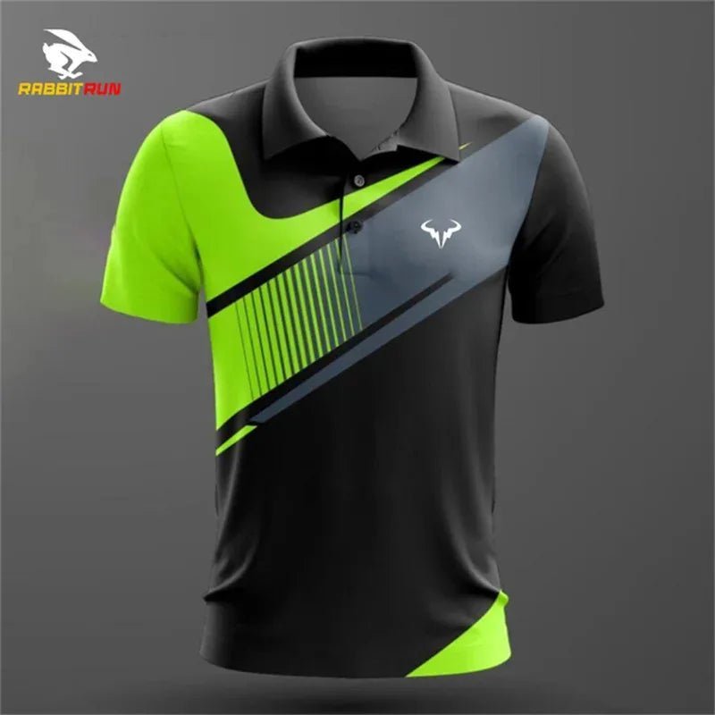 Camisa polo esportiva masculina respirável de secagem rápida badminton tênis gola alta esportes camiseta de golfe de manga curta para homem - PrimeImpérios