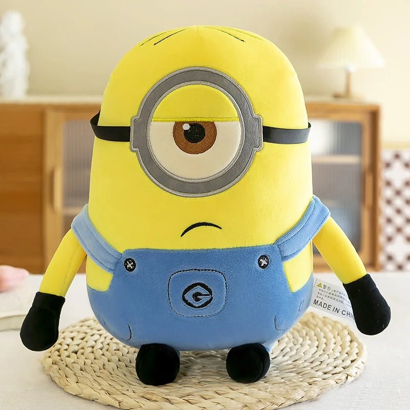 Minions brinquedos de pelúcia em jeans bonecas macias travesseiro decoração crianças presentes - PrimeImpérios