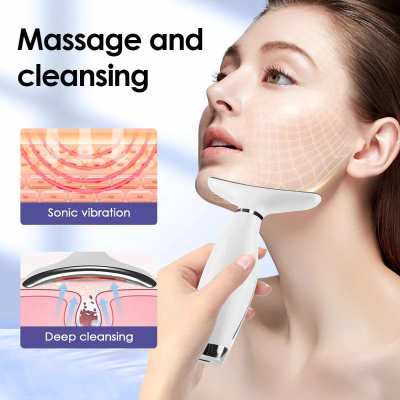 Dispositivo de beleza facial para pescoço, massagem vibratória para rosto e pescoço, ccare pessoal, skindion, dispositivo de beleza para uso doméstico, máquina de lifting facial - PrimeImpérios