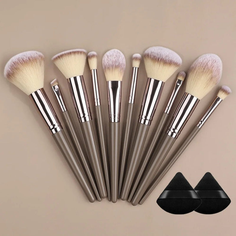 Conjunto de pincéis de maquiagem profissional, peças super macias, blush, iluminador, base, corretivo, sombra, ferramenta de beleza feminina, peças - PrimeImpérios