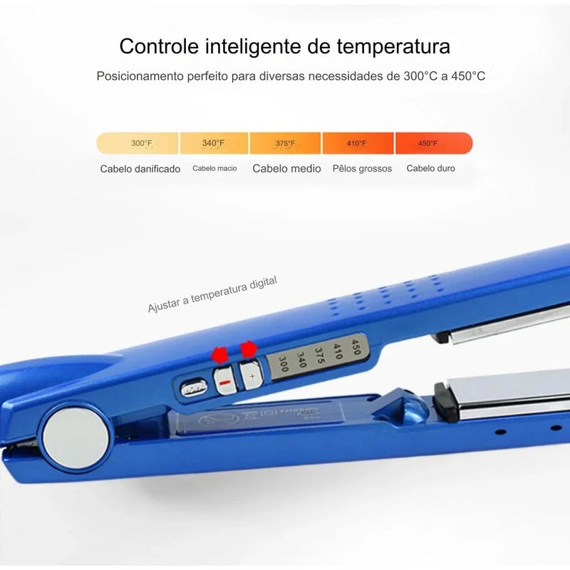 Kit 3 em 1 Prancha Chapinha Íon Titânio Iônica Profissional 450f Prancha de Cabelo 110/220v - PrimeImpérios