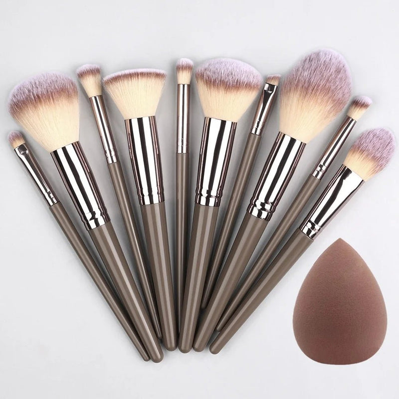 Conjunto de pincéis de maquiagem profissional, peças super macias, blush, iluminador, base, corretivo, sombra, ferramenta de beleza feminina, peças - PrimeImpérios