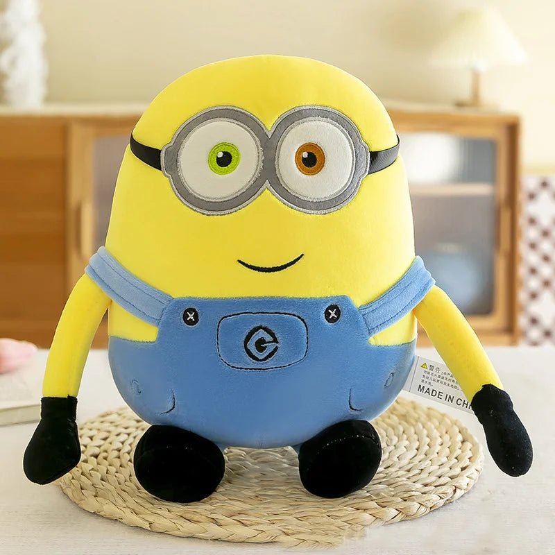 Minions brinquedos de pelúcia em jeans bonecas macias travesseiro decoração crianças presentes - PrimeImpérios