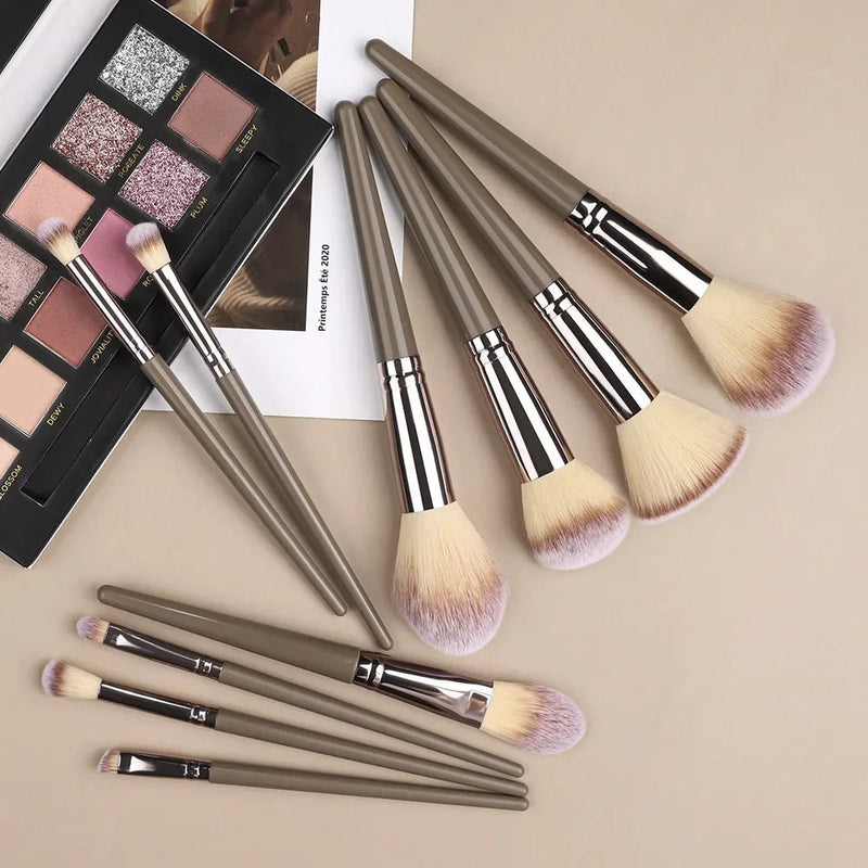 Conjunto de pincéis de maquiagem profissional, peças super macias, blush, iluminador, base, corretivo, sombra, ferramenta de beleza feminina, peças - PrimeImpérios